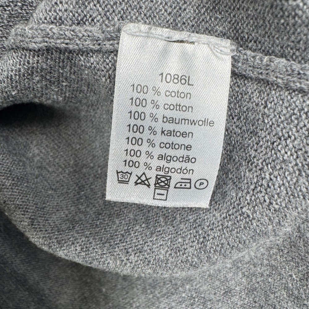 Lacoste Quarter Zip Sweater Mens 8 Gray Excellent Casual Classic 100% Cotton - Picture 6 of 8